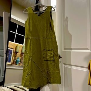 100% cotton, sleeveless tunic dress excellent way great style very unique